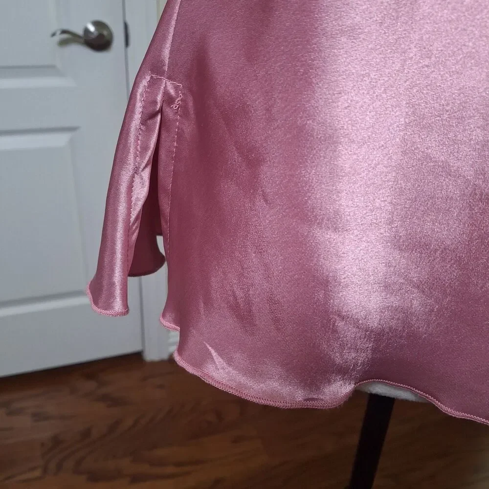Vintage Babydoll Satin Lace Camisole Top Pink XL Y2K Fairy Grunge Coquette